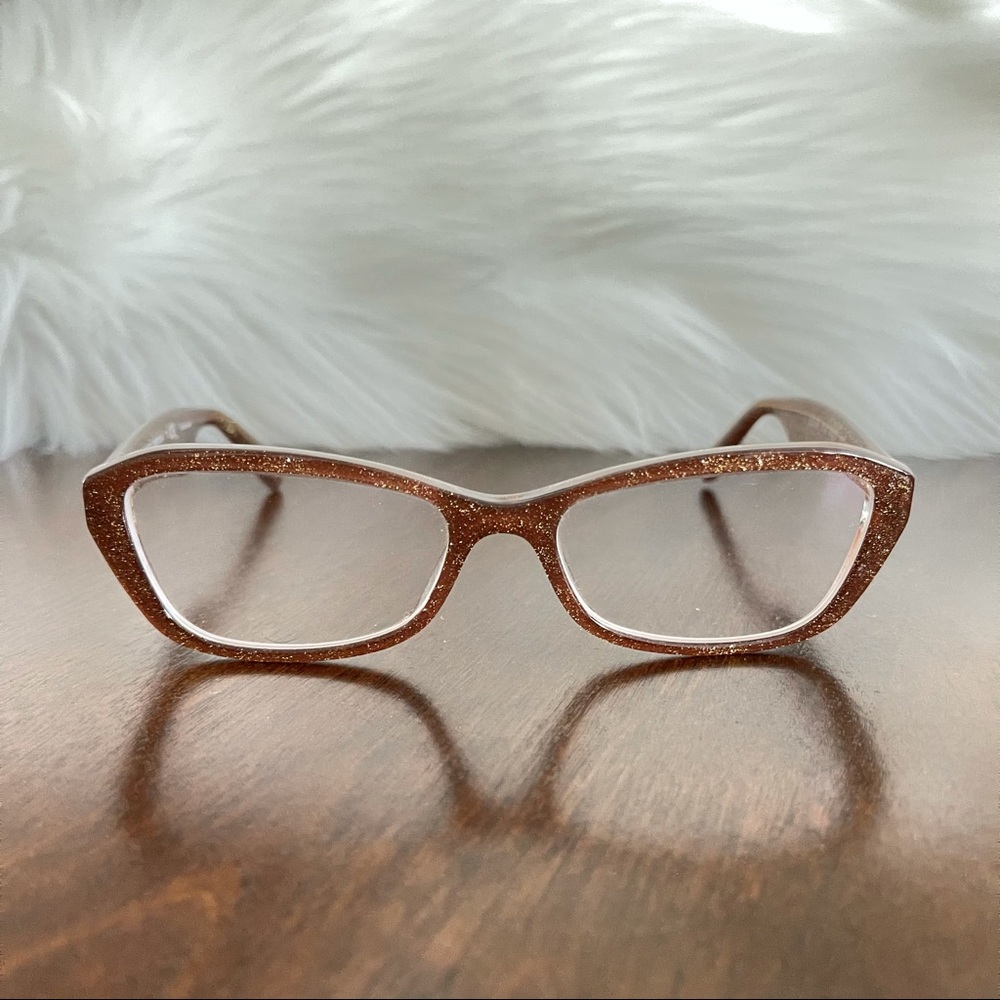 Brown Glitter Cat-Eye Glasses